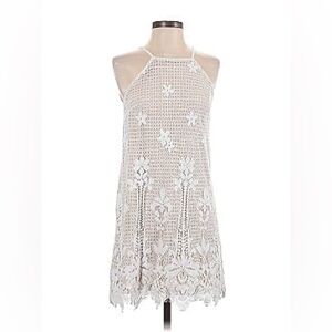 Francesca’ Collection Flower Lace Dress, Size XS Color White and‎ Beige